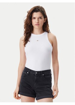 Calvin Klein Jeans Top J20J225302 Biały Slim Fit ze sklepu MODIVO w kategorii Bluzki damskie - zdjęcie 181064373