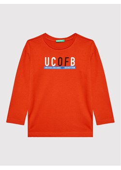 United Colors Of Benetton Bluzka 3I1XC105U Czerwony Regular Fit ze sklepu MODIVO w kategorii T-shirty chłopięce - zdjęcie 181064843