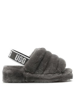 Ugg Kapcie W Fluff Yeah Slide 1095119 Szary ze sklepu MODIVO w kategorii Kapcie damskie - zdjęcie 181064974