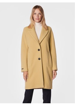Peserico Płaszcz wełniany S20052 Beżowy Relaxed Fit - id: 0000300985816 - marki Peserico - 181065064 Peserico Płaszcz wełniany S20052 Beżowy Relaxed Fit ze sklepu MODIVO w kategorii Płaszcze damskie - zdjęcie 181065064