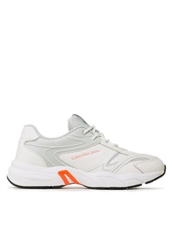 Calvin Klein Jeans Sneakersy Retro Tennis High/Low Frequency YM0YM00637 Biały ze sklepu MODIVO w kategorii Buty sportowe męskie - zdjęcie 181065220