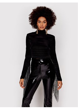 ROTATE Bluzka Reba Fringe RT1028 Czarny Loose Fit ze sklepu MODIVO w kategorii Bluzki damskie - zdjęcie 181065321