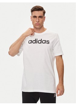 adidas T-Shirt Essentials Single Jersey Linear Embroidered Logo T-Shirt IC9276 Biały Regular Fit ze sklepu MODIVO w kategorii T-shirty męskie - zdjęcie 181065574