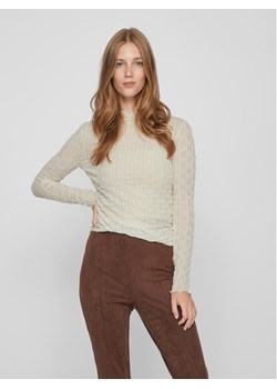 Vila Bluzka 14088387 Beżowy Slim Fit ze sklepu MODIVO w kategorii Bluzki damskie - zdjęcie 181066311