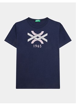 United Colors Of Benetton T-Shirt 3I1XC10D1 Granatowy Regular Fit ze sklepu MODIVO w kategorii T-shirty chłopięce - zdjęcie 181066461