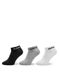 adidas Skarpety Niskie Unisex Linear Ankle Socks Cushioned Socks 3 Pairs IC1304 Szary ze sklepu MODIVO w kategorii Skarpetki damskie - zdjęcie 181067611