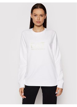 EA7 Emporio Armani Bluza 8NTM35 TJCQZ 0101 Biały Regular Fit ze sklepu MODIVO w kategorii Bluzy damskie - zdjęcie 181067962