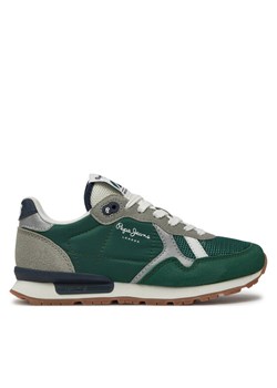 Pepe Jeans Sneakersy Brit Young B PBS40003 Zielony ze sklepu MODIVO w kategorii Buty sportowe dziecięce - zdjęcie 181068043