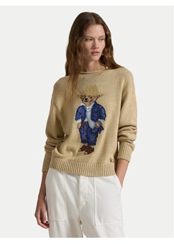 Polo Ralph Lauren Sweter 211959272001 Beżowy Relaxed Fit ze sklepu MODIVO w kategorii Swetry damskie - zdjęcie 181068063