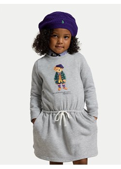 Polo Ralph Lauren Sukienka dzianinowa 312951083001 Szary Regular Fit ze sklepu MODIVO w kategorii Sukienki dziewczęce - zdjęcie 181068300