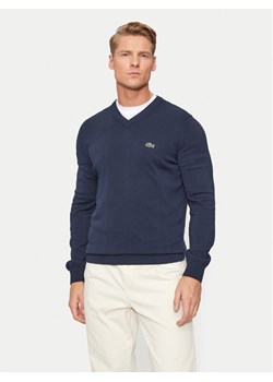 Lacoste Sweter AH1951 Granatowy Regular Fit ze sklepu MODIVO w kategorii Swetry męskie - zdjęcie 181068364