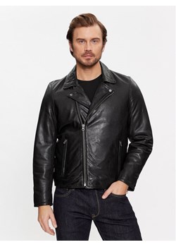 Pepe Jeans Kurtka skórzana Valen PM402881 Czarny Regular Fit ze sklepu MODIVO w kategorii Kurtki męskie - zdjęcie 181068672