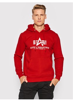 Alpha Industries Bluza Basic 178312 Czerwony Regular Fit ze sklepu MODIVO w kategorii Bluzy męskie - zdjęcie 181068720