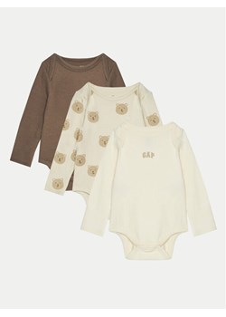 Gap Komplet 3 par body dziecięcych 600961-02 Beżowy ze sklepu MODIVO w kategorii Body niemowlęce - zdjęcie 181068883