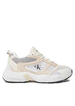 Calvin Klein Jeans Sneakersy Retro Tennis Su-Mesh Wn YW0YW00891 Beżowy ze sklepu MODIVO w kategorii Buty sportowe damskie - zdjęcie 181069131