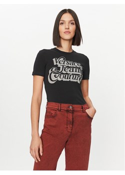 Versace Jeans Couture T-Shirt 75HAHG02 Czarny Regular Fit ze sklepu MODIVO w kategorii Bluzki damskie - zdjęcie 181069293
