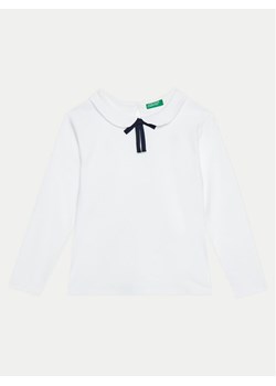 United Colors Of Benetton Bluzka 3P4ZC10LH Biały Regular Fit ze sklepu MODIVO w kategorii Bluzki dziewczęce - zdjęcie 181069853