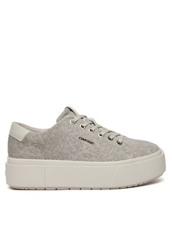 Calvin Klein Sneakersy Flatform Cup Lace Up W/Ml Felt HW0HW02325 Szary ze sklepu MODIVO w kategorii Buty sportowe damskie - zdjęcie 181069872