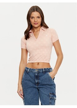 Guess Polo V5RP03 Z3LF0 Różowy Regular Fit ze sklepu MODIVO w kategorii Bluzki damskie - zdjęcie 181070654