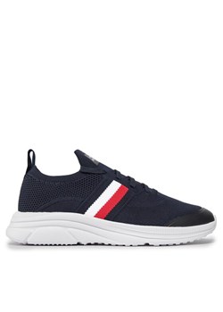Tommy Hilfiger Sneakersy Modern Runner Knit Stripes Ess FM0FM04798 Granatowy ze sklepu MODIVO w kategorii Buty sportowe męskie - zdjęcie 181071842