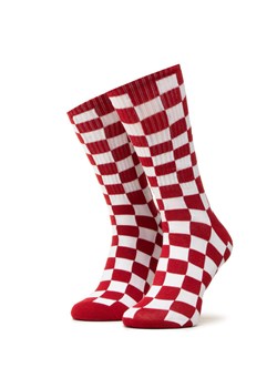 Vans Skarpety Wysokie Damskie Checkerboard Crew VN0A3H3NRLM1 r.38,5/42 Czerwony ze sklepu MODIVO w kategorii Skarpetki damskie - zdjęcie 181072062