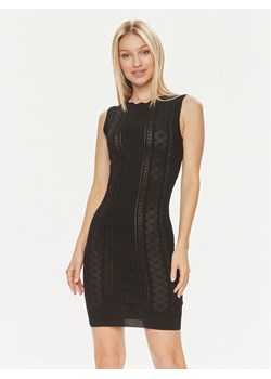 Guess Sukienka dzianinowa Es Sl Adaline W4GK11 Z2U00 Czarny Slim Fit ze sklepu MODIVO w kategorii Sukienki - zdjęcie 181072103