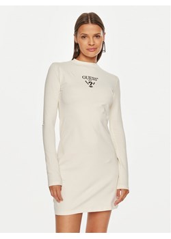 Guess Sukienka codzienna Colette Jersey V4BK04 KCDH1 Biały Regular Fit ze sklepu MODIVO w kategorii Sukienki - zdjęcie 181072604