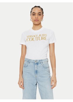 Versace Jeans Couture T-Shirt 78HAHT01 Biały Regular Fit ze sklepu MODIVO w kategorii Bluzki damskie - zdjęcie 181072700