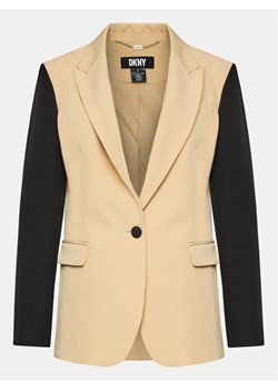 DKNY Marynarka UB4JX084 Beżowy Regular Fit ze sklepu MODIVO w kategorii Marynarki damskie - zdjęcie 181073504