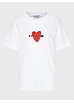 Ermanno Firenze T-Shirt D42EL023EK4 Biały Regular Fit ze sklepu MODIVO w kategorii Bluzki damskie - zdjęcie 181073554