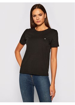 Calvin Klein T-Shirt Logo C-Neck K20K202132 Czarny Regular Fit ze sklepu MODIVO w kategorii Bluzki damskie - zdjęcie 181073702