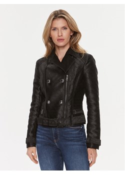 Guess Kurtka z imitacji skóry Olivia Moto Jacket W3YL25 WFIR2 Czarny Regular Fit ze sklepu MODIVO w kategorii Kurtki damskie - zdjęcie 181074091