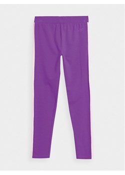 4F Legginsy 4FJAW23TTIGF094 Fioletowy Slim Fit ze sklepu MODIVO w kategorii Spodnie dziewczęce - zdjęcie 181074562