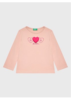 United Colors Of Benetton Bluzka 3ATNG105X Różowy Regular Fit ze sklepu MODIVO w kategorii Bluzki dziewczęce - zdjęcie 181074624