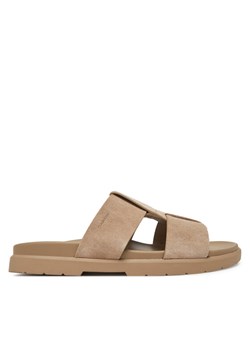 Calvin Klein Klapki Lug Sandal Double T Su HM0HM01800 Brązowy ze sklepu MODIVO w kategorii Klapki męskie - zdjęcie 181075201