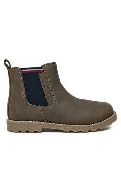 Tommy Hilfiger Trzewiki T1X5-33700-0124 S Zielony ze sklepu MODIVO w kategorii Buty zimowe dziecięce - zdjęcie 181076123