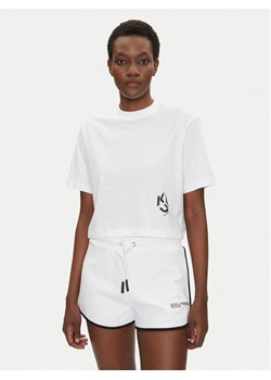 KARL LAGERFELD T-Shirt A2W17076 Biały Cropped Fit ze sklepu MODIVO w kategorii Bluzki damskie - zdjęcie 181077051