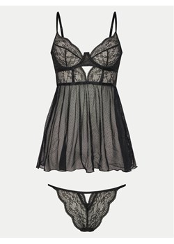 Hunkemöller Halka Babydoll Isabelle 205820 Czarny ze sklepu MODIVO w kategorii Koszule nocne - zdjęcie 181077101