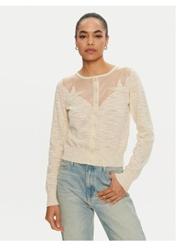 PINKO Kardigan Mask 103551 A1WR Beżowy Regular Fit ze sklepu MODIVO w kategorii Swetry damskie - zdjęcie 181077971