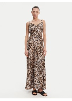 Guess Sukienka wieczorowa W5GT10 WF1T2 Brązowy Slim Fit ze sklepu MODIVO w kategorii Sukienki - zdjęcie 181078592