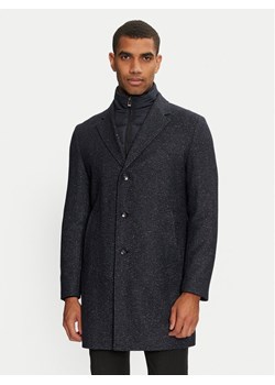 Boss Płaszcz wełniany H-hyde 50528177 Granatowy Slim Fit ze sklepu MODIVO w kategorii Płaszcze męskie - zdjęcie 181079014