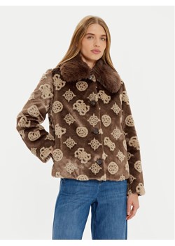 Guess Futro Karine W4BL00 WE9V0 Brązowy Regular Fit ze sklepu MODIVO w kategorii Futra damskie - zdjęcie 181079290