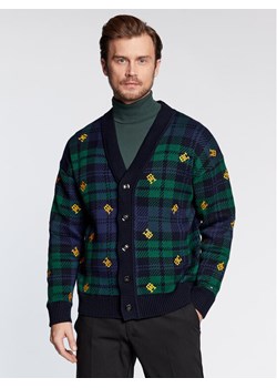 Tommy Hilfiger Kardigan Monogram MW0MW29037 Granatowy Regular Fit ze sklepu MODIVO w kategorii Swetry męskie - zdjęcie 181079812