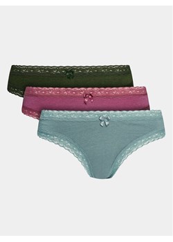 Hunkemöller Komplet 3 par fig brazylijskich 202826 Zielony ze sklepu MODIVO w kategorii Majtki damskie - zdjęcie 181080894