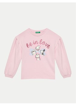 United Colors Of Benetton Bluza 32N4G10FX Różowy Regular Fit ze sklepu MODIVO w kategorii Bluzy dziewczęce - zdjęcie 181081322