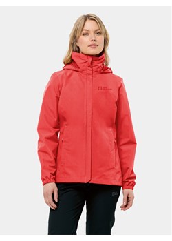 Jack Wolfskin Kurtka przeciwdeszczowa Stormy Point 1111202 Czerwony Regular Fit ze sklepu MODIVO w kategorii Kurtki damskie - zdjęcie 181081523
