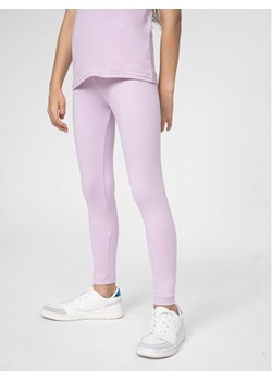 4F Legginsy 4FJSS23TTIGF049 Fioletowy Slim Fit ze sklepu MODIVO w kategorii Spodnie dziewczęce - zdjęcie 181081734
