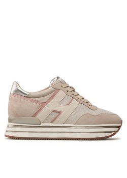 HOGAN Sneakersy HXW4830CB80NUB Beżowy ze sklepu MODIVO w kategorii Buty sportowe damskie - zdjęcie 181082662