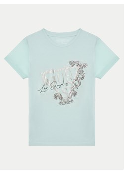 Guess T-Shirt J5RI35 K6YW4 Błękitny Regular Fit ze sklepu MODIVO w kategorii Bluzki dziewczęce - zdjęcie 181082690