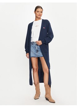 Tommy Jeans Kardigan DW0DW18691 Granatowy Loose Fit ze sklepu MODIVO w kategorii Swetry damskie - zdjęcie 181082703
